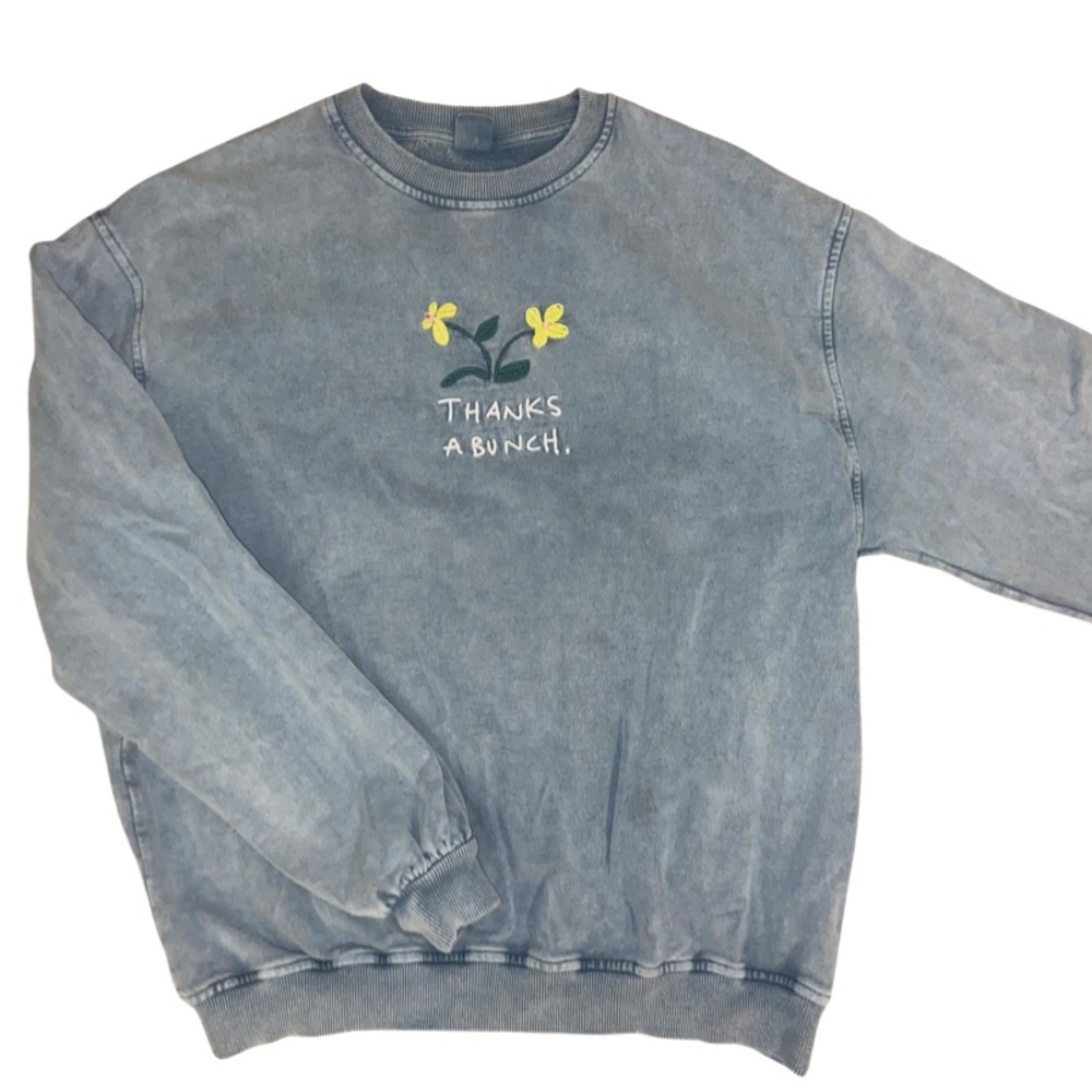 BDG Thanks a bunch. Sweatshirt in blue (Size Medium)